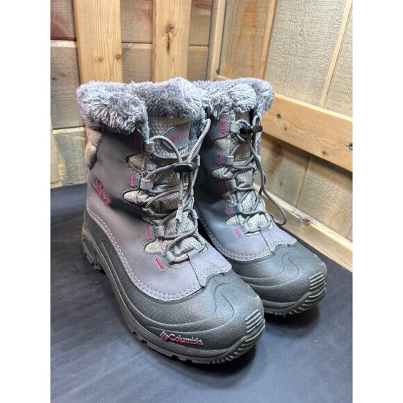 Columbia Womens 200g Bugaboot Winter Snow Boots Grey/Pink Size 6 Waterproof - Picture 2 of 8